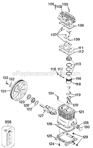 Page B Diagram and Parts List for C5510  Porter Cable Compressor